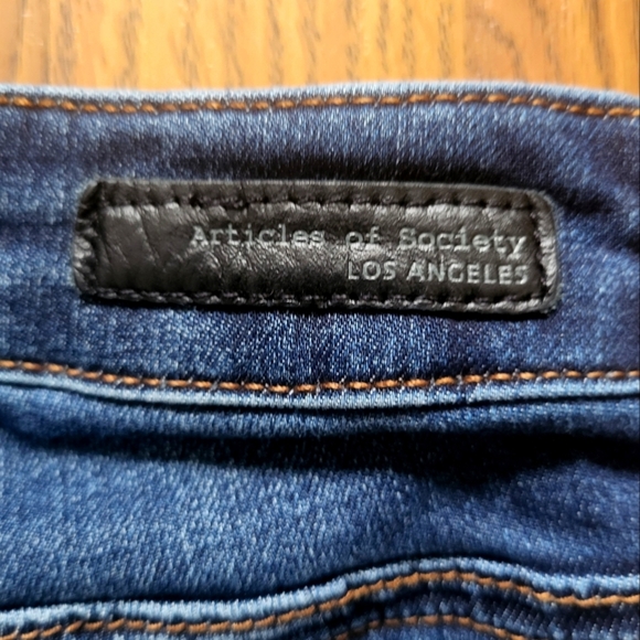 Articles Of Society Womens Dark Wash Denim Jeans 25" Waist Stretch Low Rise - Picture 12 of 12